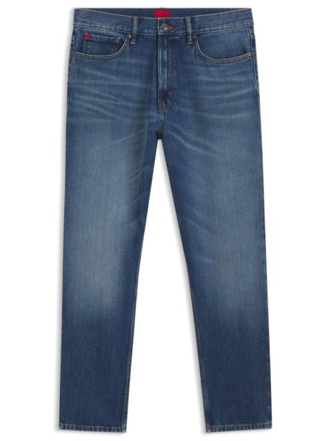 HUGO RELAXED-TAPERED-FIT JEANS IN BLUE DENIM