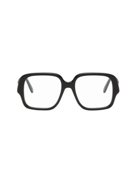 Loewe Black Large Square Text Logo Glasses