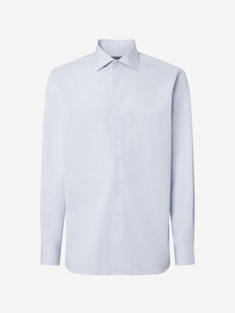 CORNELIANI White and light blue cotton shirt
