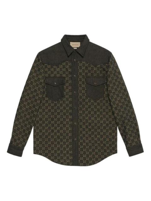 GUCCI Gucci GG Jacquard Denim Shirt 'Black' 669613-XDBUF-1289