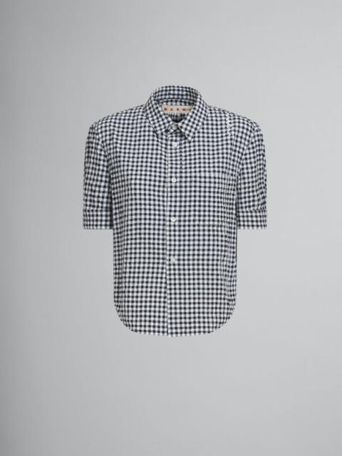 Marni BLACK AND WHITE SEERSUCKER CHECKED SHIRT