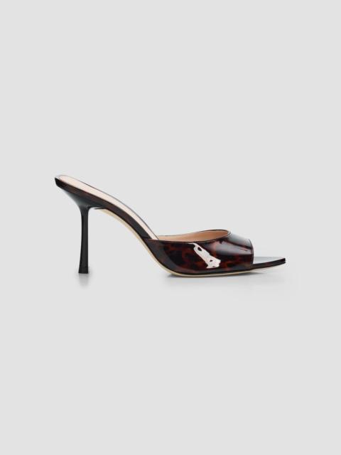 Stuart Weitzman Women's Lexington 85MM Tortoiseshell Patent Leather Mules - Dark Brown