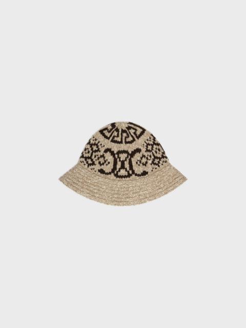 CELINE cloche hat in triomphe fair isle wool