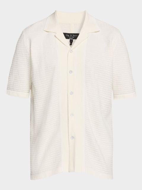 rag & bone Men & apos;s Zuma Ottoman Stitch Short-Sleeve Shirt