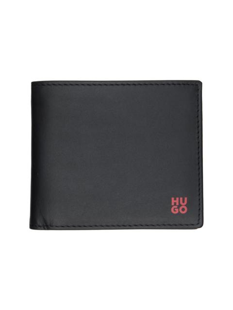 HUGO Black Stacked-Logo Wallet