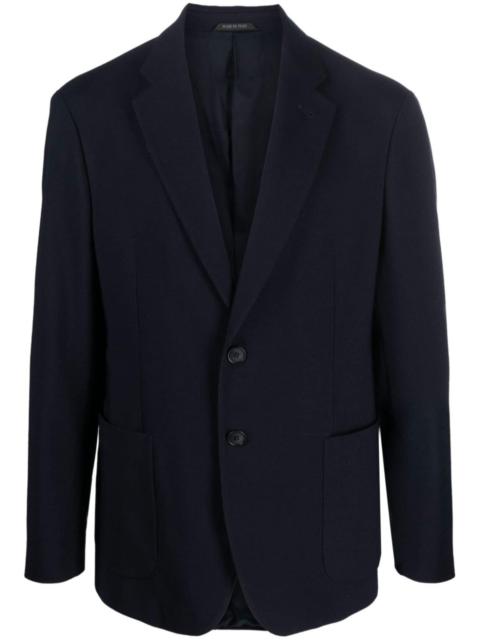 GIORGIO ARMANI micro-canneté effect notched-lapel blazer