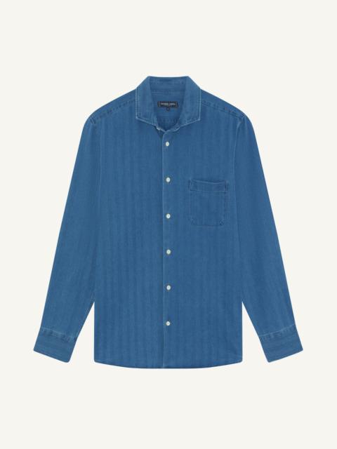 FRESCOBOL CARIOCA EMILIO HERRINGBONE DENIM SHIRT