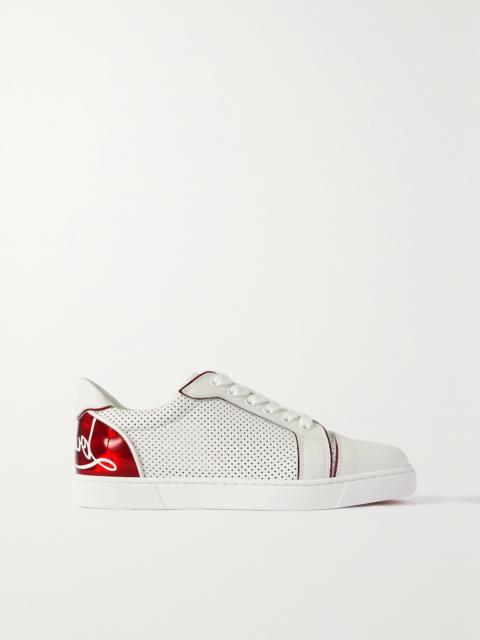 Christian Louboutin Fun Vieira Printed Pvc-trimmed Perforated Leather Sneakers