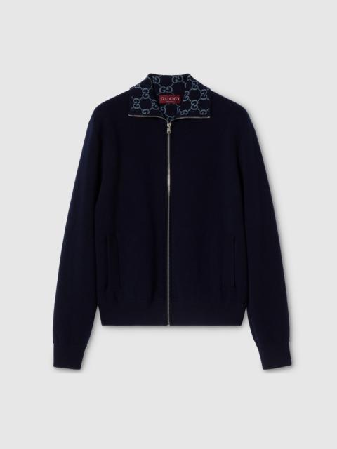 GUCCI Knit double wool zip jacket
