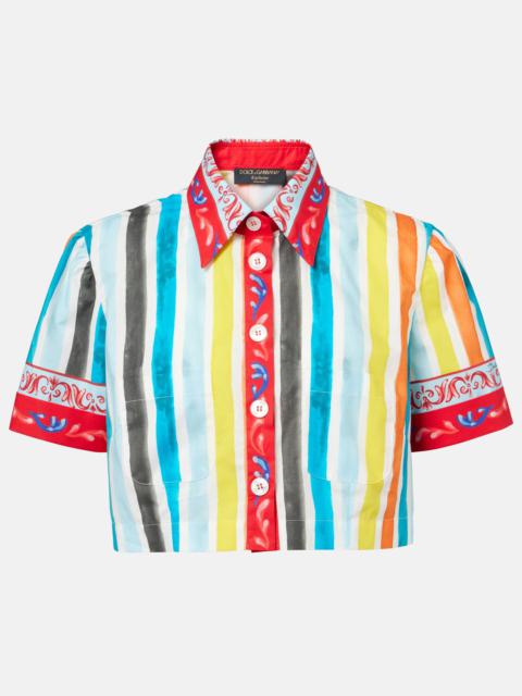 Dolce & Gabbana Striped cropped cotton top