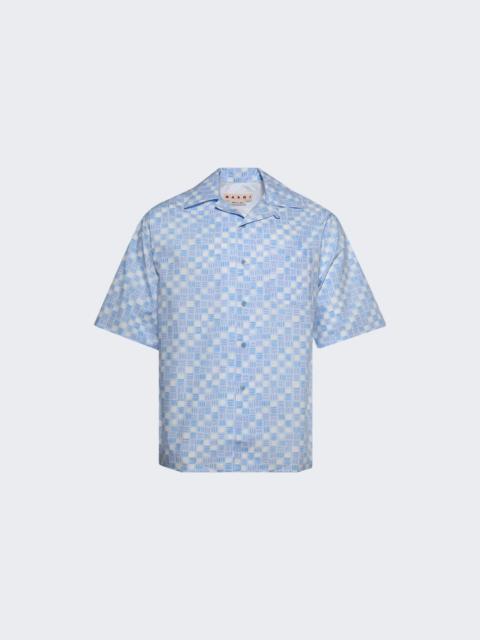 Marni Cuban Collar Bowling Shirt Sky