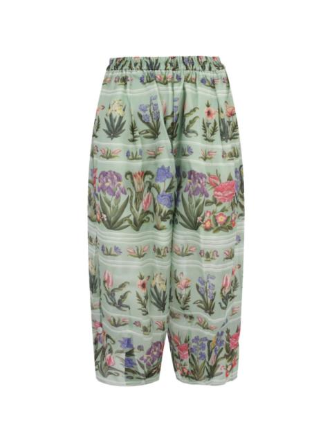BIYAN Pita floral-print organza trousers