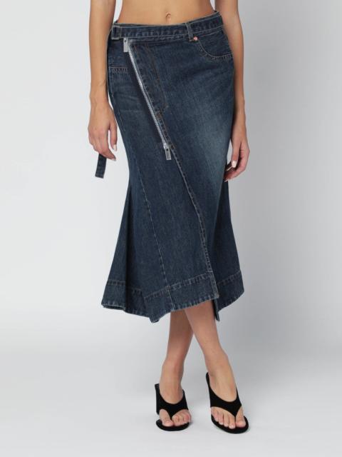 sacai Asymmetric blue denim skirt