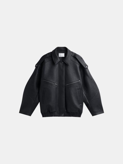 The Frankie Shop Hudson Faux Leather Bomber Jacket - Black