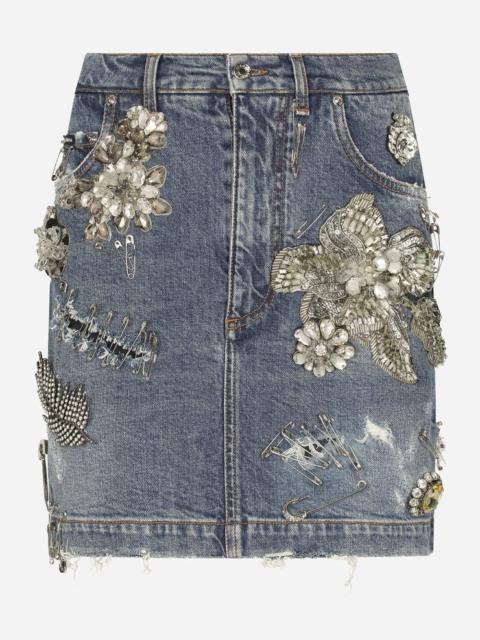 Dolce & Gabbana Patchwork denim miniskirt