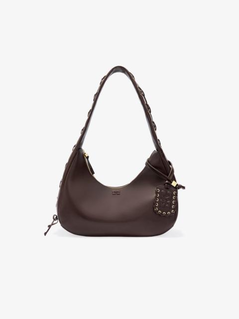 GANNI BROWN MEDIUM LACES HOBO BAG
