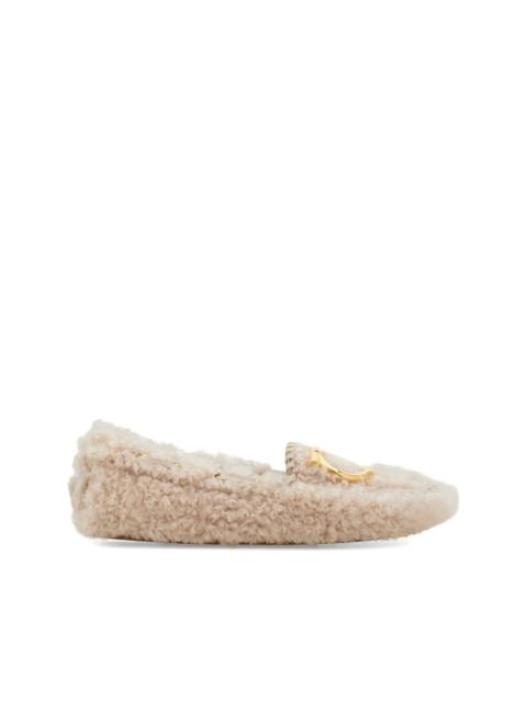 FERRAGAMO Gancini shearling loafers