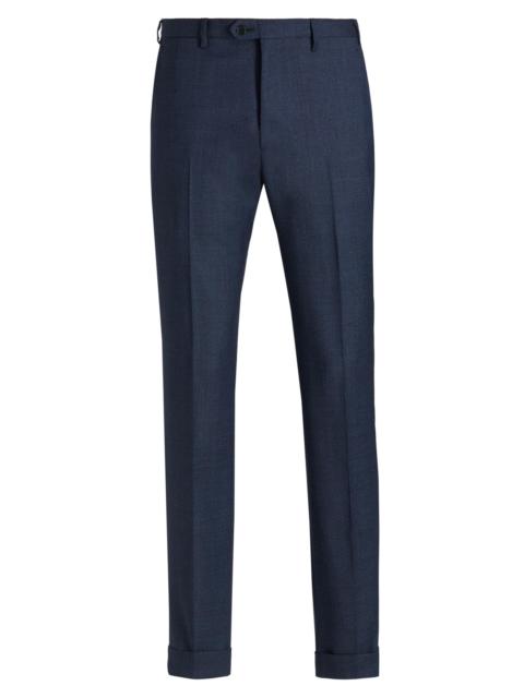 EMPORIO ARMANI Men's Textured Virgin Wool Trousers - Navy