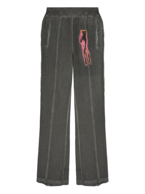 Diesel crystal-embellished graphic trousers