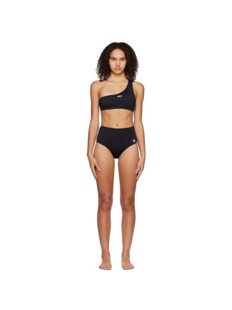 Off-White Black Single-Shoulder Bikini