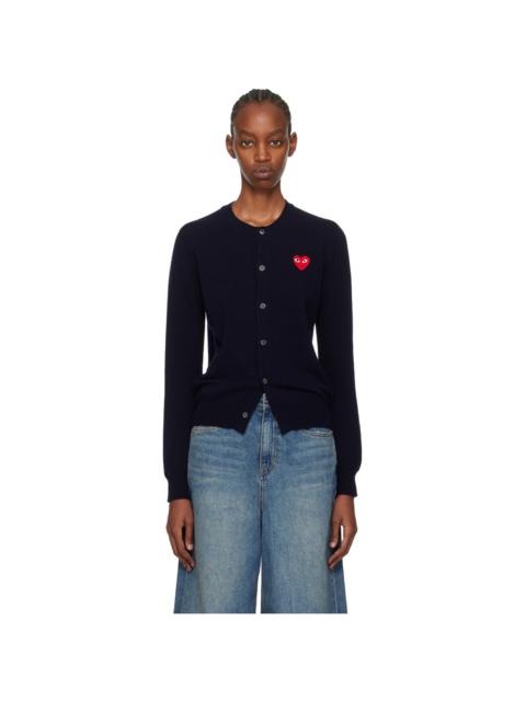 Comme des Garçons PLAY Navy Heart Patch Cardigan