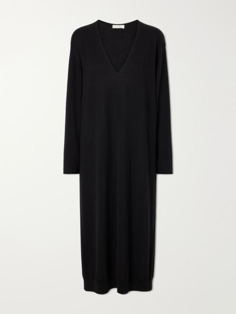 The Row Paju cashmere midi dress Black