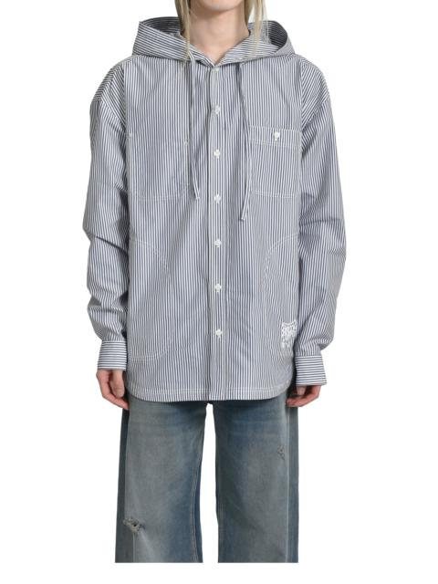 FACETASM HOODED SHIRT / BLU STRIPES
