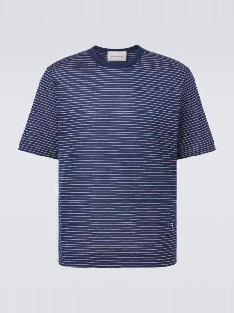 AMI Paris Striped cotton jersey T-shirt