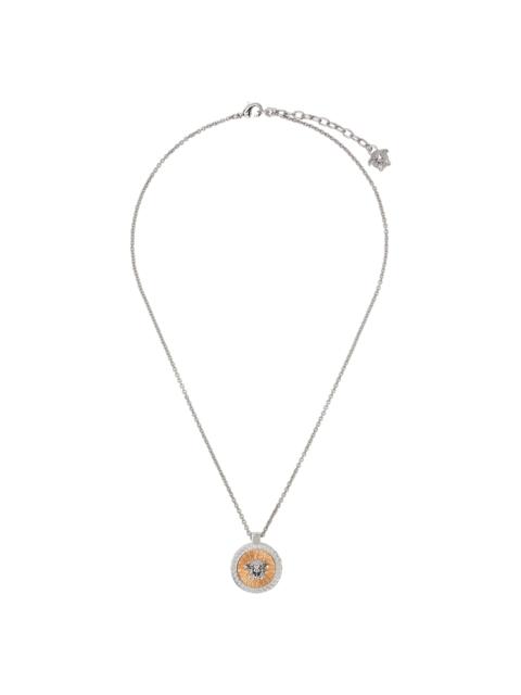 VERSACE Silver & Gold Crystal Icon Necklace
