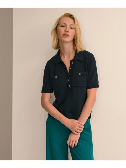 Brooks Brothers Cotton Short-Sleeve Polo Sweater