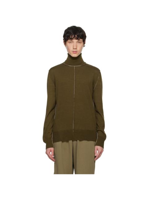 MM6 Maison Margiela Green Wool Turtleneck