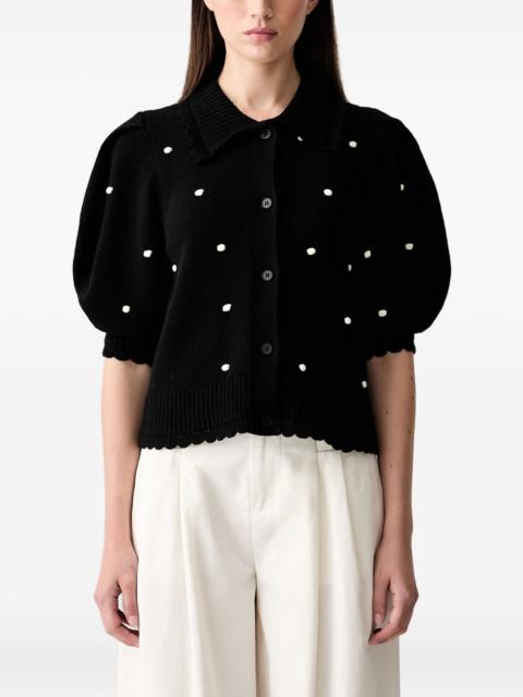 STINE GOYA polka-dot puff-sleeve cardigan