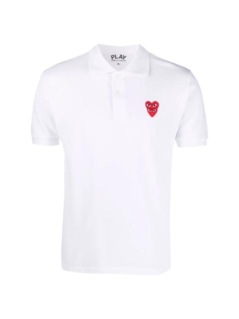 double-heart patch polo shirt