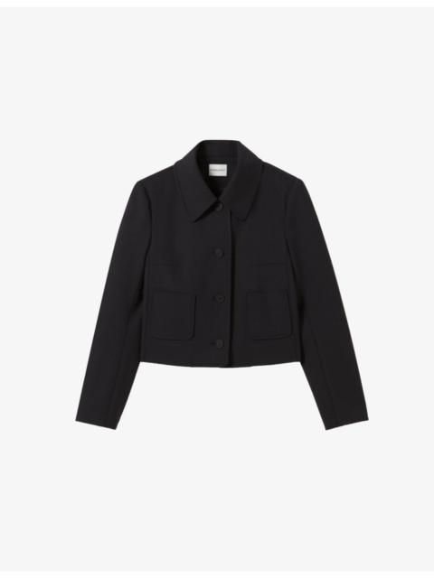 Claudie Pierlot Boxy-fit cropped wool-blend jacket