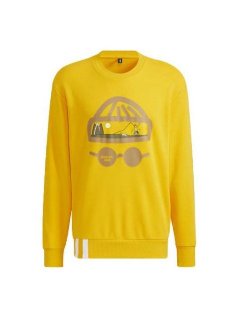adidas Men's adidas neo Funny Printing Round Neck Sports Pullover Yellow HG6594