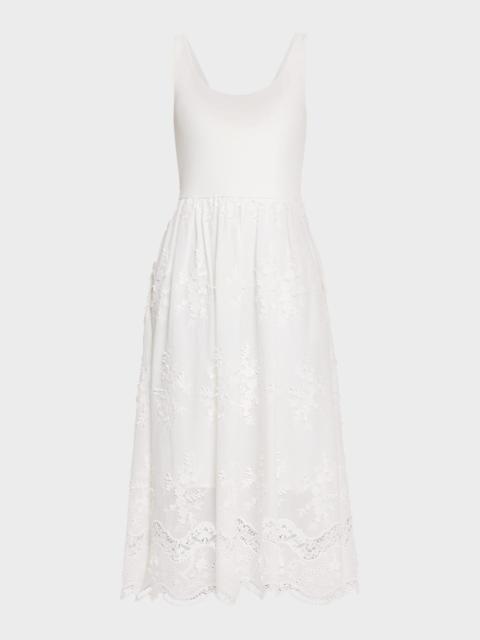 GENERATION LOVE Leann Embroidered Combo Midi Dress