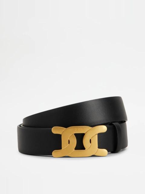 Tod's KATE REVERSIBLE BELT IN LEATHER - BLACK