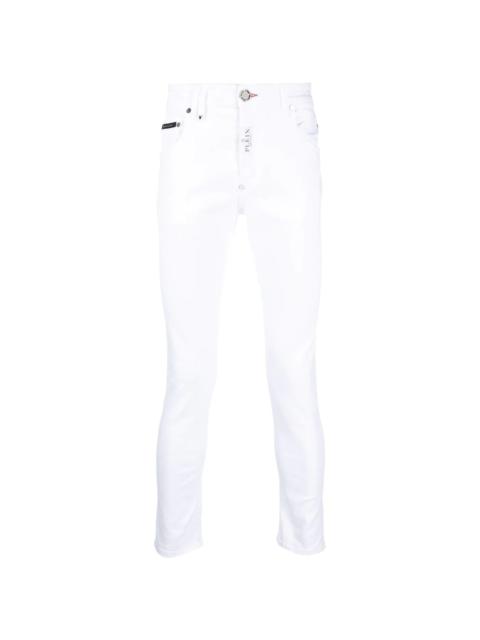 skinny-fit mid-rise jeans