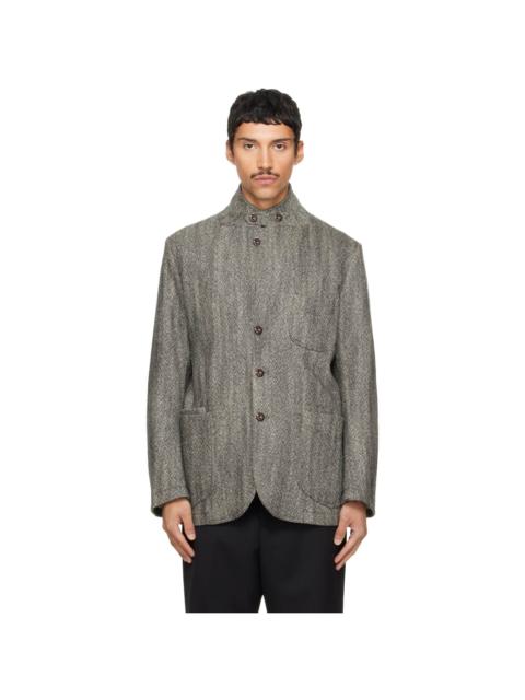 Drake's Gray Herringbone Tweed Mk. VII Games Blazer
