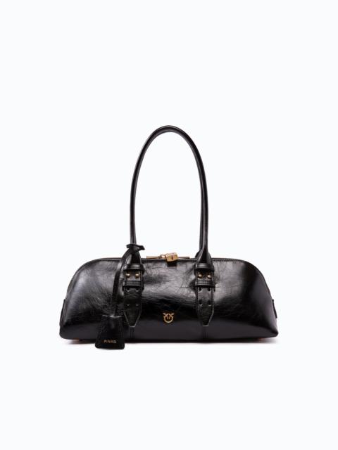 PINKO ESCAPE BAG HORIZONTAL LARGE HANDBAG IN NEW SHINY LEATHER