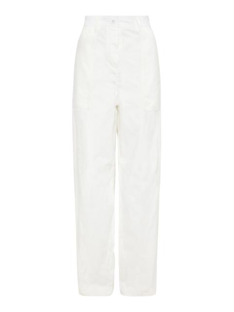 MATTEAU Relaxed Cotton Cargo Pants white