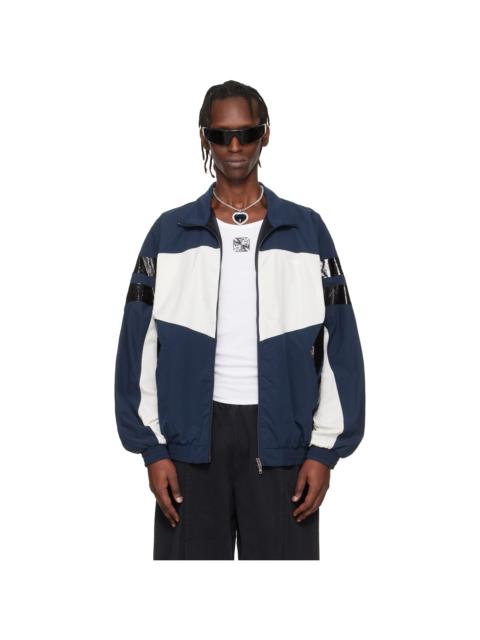Navy & White Taped Track Jacket