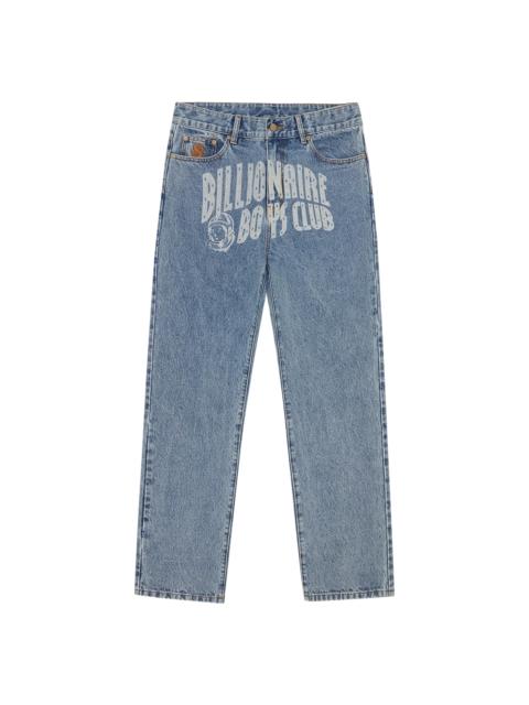 BILLIONAIRE BOYS CLUB FADED ARCH LOGO DENIM PANTS