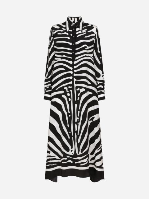 Dolce & Gabbana Zebra-print crepe de chine caftan