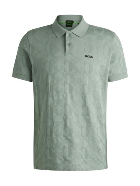 COTTON POLO SHIRT WITH CIRCLE JACQUARD