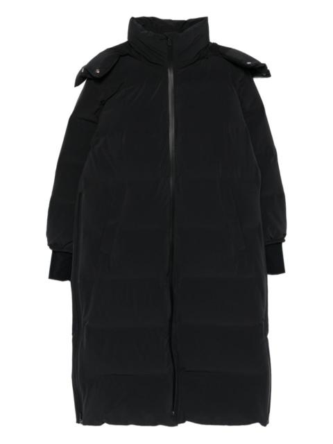 hooded zip-up long coat