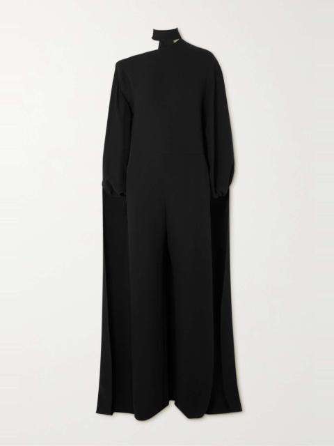 Valentino Cape-effect silk crepe de chine jumpsuit