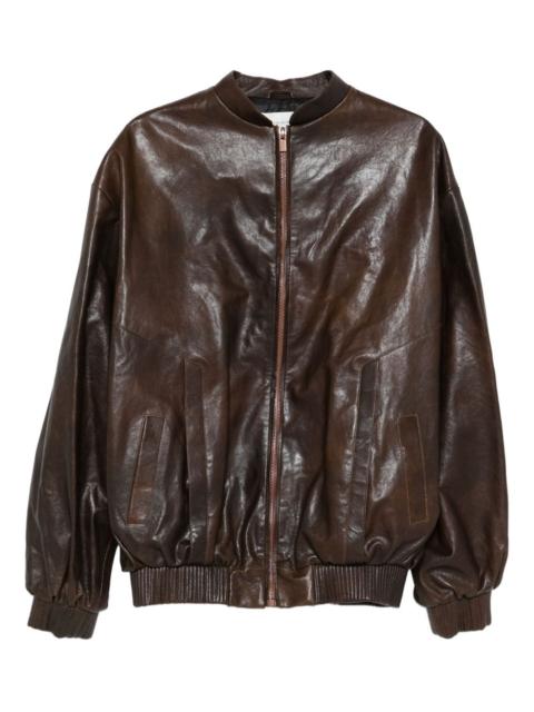 MAGDA BUTRYM zip-front leather bomber jacket