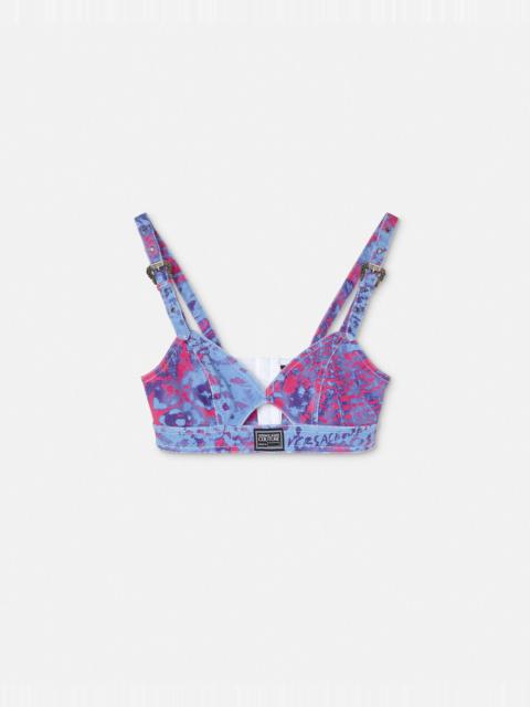 VERSACE JEANS COUTURE Animalier Denim Bustier Top