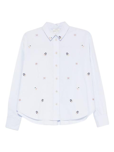 forte_forte floral-embroidered shirt
